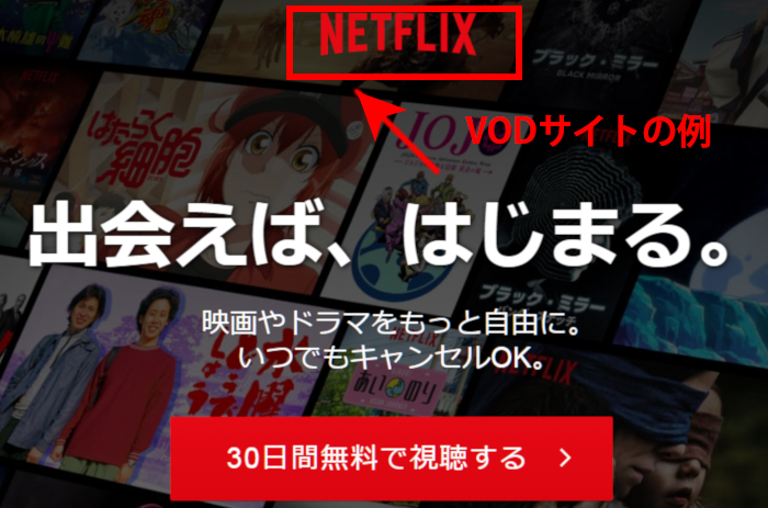 ネットフリックスTOPページ説明