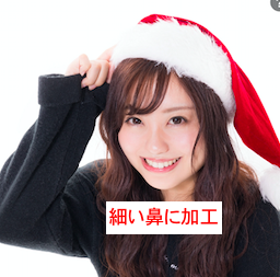 細い鼻に加工した画像