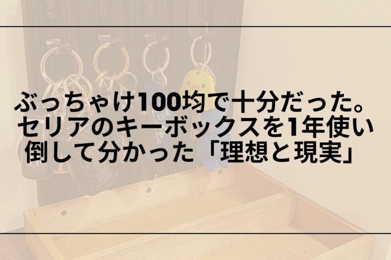 ぶっちゃけ100均で十分だった。セリアのキーボックスを1年使い倒して分かった「理想と現実」